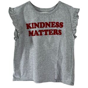 Gymboree Girls Kindness Matters Ruffle Sleeve Tee Gray Size L 10-12